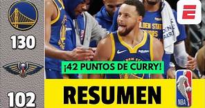42 PUNTOS DE STEPH CURRY. Golden State Warriors vs. New Orleans Pelicans. RESUMEN | NBA