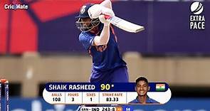 Shaik Rasheed 90* (108) vs Bangladesh U19 | India U19 v Bangladesh U19 | Highlights