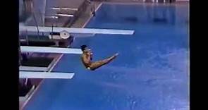 Greg Louganis hits his head on the diving board 1988 Olympics