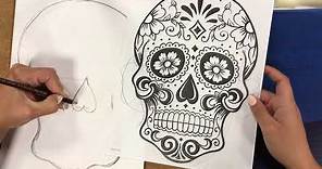 How to draw a sugar skull for Day of the Dead.