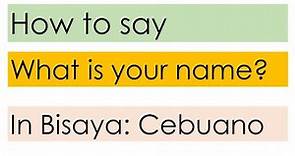Basic Conversational Cebuano: How to say What is your name? [English-Bisaya]