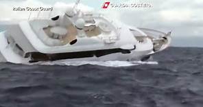 Watch a 40-metre super yacht sink off the coast of Italy
