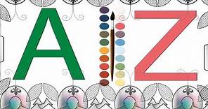 How to draw alphabet and coloring new clip art A to Z