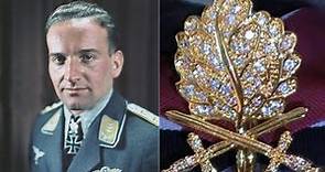 Hans-Ulrich Rudel and his Knight's Cross with Golden Oak Leaves Swords and Diamonds (1. January ’45)