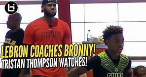 LeBron James Coaches Son LeBron Jr.! Tristan Thompson Watches! Full Highlights!