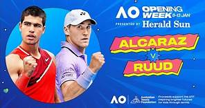 LIVE | Carlos Alcaraz v Casper Ruud | Opening Week | Australian Open 2024
