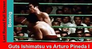 Guts Ishimatsu (Japan) vs Arturo Pineda (Mexico, in black) I, Full screen short clip, Nagoya 1974