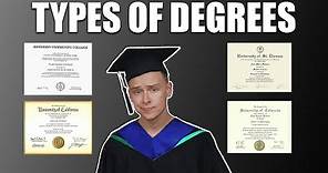 Different Types Of Degrees Explained: (Associates, Bachelors, Masters, Doctorate, and Professional)