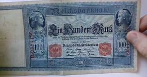 Old German 1910 100 (Gold) Mark Banknote