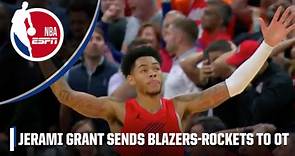 Jerami Grant HEAVES IT AT THE BUZZER to send Blazers-Rockets to OVERTIME 🔥 | NBA on ESPN