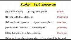 Subject Verb Agreement | Syntax in English Grammar | Subject Verb Agreement Exercise