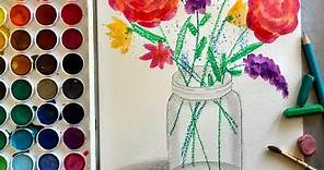 STILL LIFE JAR WITH FLOWERS- by Viridian Art