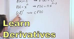 01 - Basic Derivatives in Calculus, Part 1 - Learn what a Derivative is and how to Solve Them.