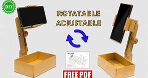 DIY - Rotatable & Adjustable Wooden Smartphone Stand - Mobile Stand - Free Plan