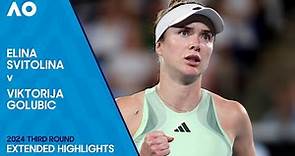 Elina Svitolina v Viktorija Golubic Extended Highlights | Australian Open 2024 Third Round