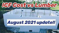 ICF Costs compared to Falling Lumber Prices... August update