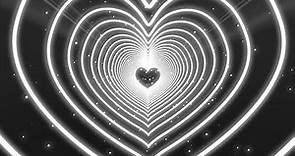 Love Heart Tunnel and Romantic Abstract Black and White Heart Background Neon Heart Background