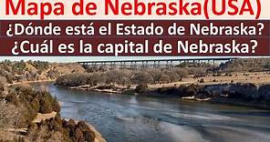Mapa de Nebraska Estados Unidos. Capital de Nebraska. Donde esta Nebraska. Nebraska map
