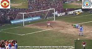 STEVE COPPELL SCORES MANCHESTER UNITED FC’S THIRD GOAL V MANCHESTER CITY FC – 5TH MARCH 1977