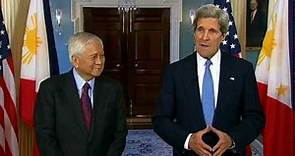 Secretary Kerry Delivers Remarks With Philippine Foreign Secretary Albert Del Rosario