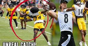 George Pickens Makes UNREAL CATCH Over Joey Porter Jr 🔥👀 Steelers Training Camp Highlights