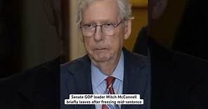 Senate GOP leader Mitch McConnell briefly leaves after freezing mid-sentence