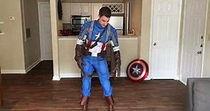 Captain America The First Avengers Costume Suit White Sheep Leather Review