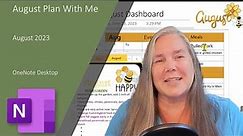 OneNote Digital August Monthly Dashboard Plan With Me 2023
