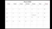 March 2022 Calendar Printable with Holidays