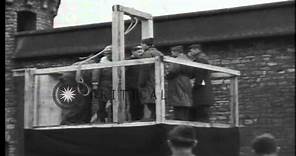 A Nazi war criminal is brought to scaffold for execution by method of hanging in ...HD Stock Footage