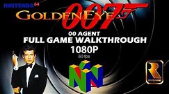 GoldenEye 007 N64 - 00 Agent - Full Game Walkthrough!