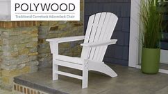 POLYWOOD Grant Park Traditional Curveback Slate Grey Plastic Patio Adirondack Chair Outdoor AD440GY