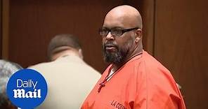 Suge Knight gives a 'death stare' after 28 year prison sentence