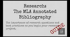 MLA Annotated Bibliography Guidelines