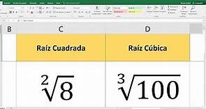 Cómo calcular la raíz cuadrada, cúbica, cuarta, quinta de un número en Excel