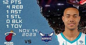 Bryce McGowens player Highlights HORNETS vs HEAT NBA Regular season game 14-11-2023
