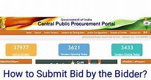 e-tender|e-procurement|CPP Portal|Submission of Bidd| how to submit bid by the bidder in CPP Portal