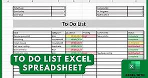 How To Make A Daily To Do List In Excel