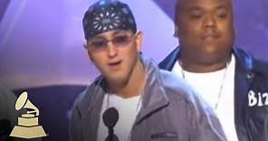 Eminem accepting the GRAMMY for Best Rap Album at the 43rd GRAMMY Awards | GRAMMYs