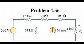 Problem 4.56 | Fundamentals of Electric Circuits 4th Ed. | Alexander & Sadiku | Norton Theorem