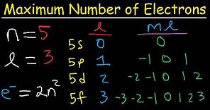 How To Determine The Maximum Number of Electrons Using Allowed Quantum Numbers - 8 Cases