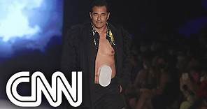 Luciano Szafir desfila com bolsa de colostomia na São Paulo Fashion Week | LIVE CNN
