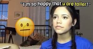 Jenna Ortega being in a panic about her height for 3 minutes straight