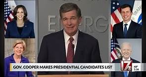 Gov. Roy Cooper makes 2024 Democratic Presidential candidate list