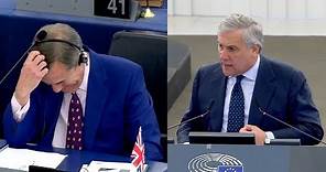 Farage vs. Tajani: Battle over history