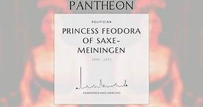 Princess Feodora of Saxe-Meiningen Biography - Princess Heinrich XXX Reuss of Köstritz