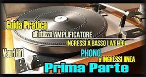Tutorial Amplificatore 1/3 guida pratica Ingressi linea e Phono (RCA)