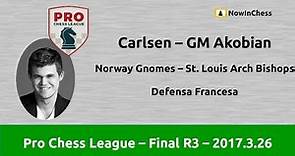 Pro Chess League. Final R3 - Carlsen-GM Akobian, Norway Gnomes-St. Louis Arch Bishops