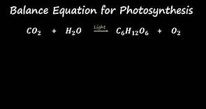 Balance Equation of Photosynthesis | Oxford Science Academy