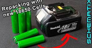 Repacking Makita 18v Lithium battery with New Cells (Save $$$'s)